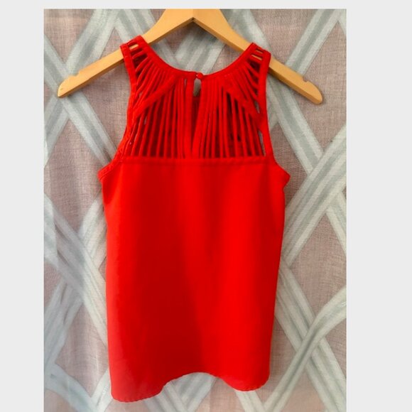 Red Sugarlips Party Sleeveless Top with Spaghetti Detail - Picture 2 of 6